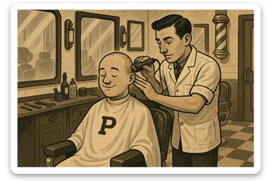 Sartaroshxonada soch olayotgan p sticker