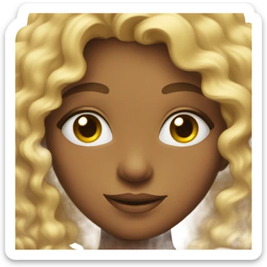 Just face with a girl curly hair wink sticker