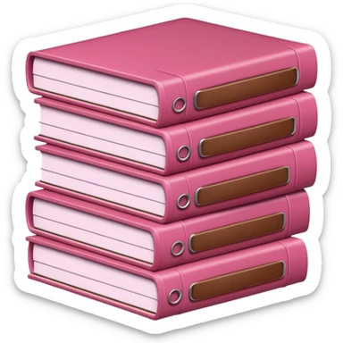 pink and brown files pile sticker