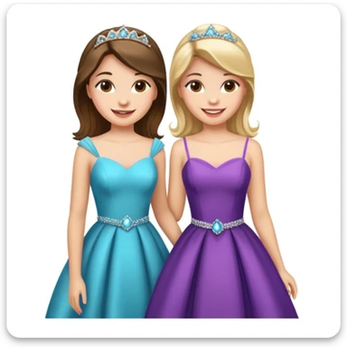 girls in a prom sticker