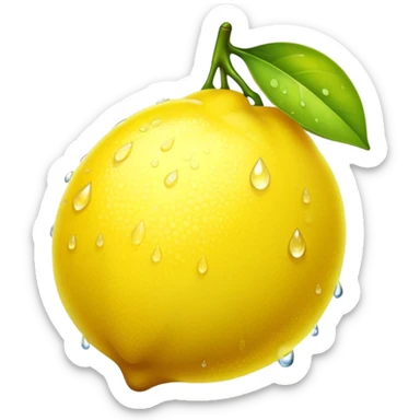 a lemon with dewdrops sticker