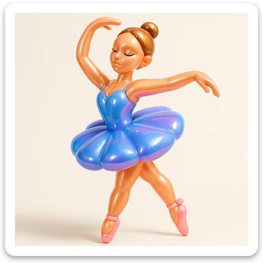 ballerina capuccina, elegant pose, delicate tutu, graceful arms, soft lighting, ballet slippers, serene expression sticker