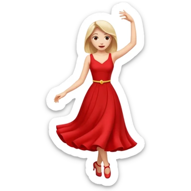 woman dancing emoji ios red dress sticker