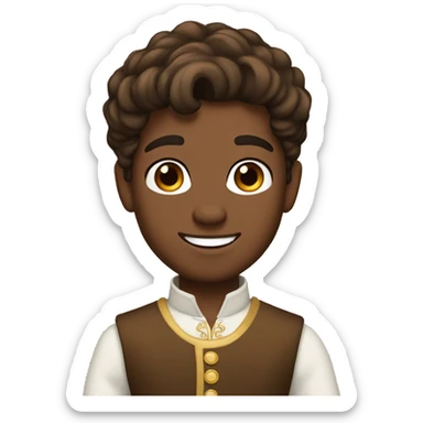 Prince Charming Brown hair brown skin sticker