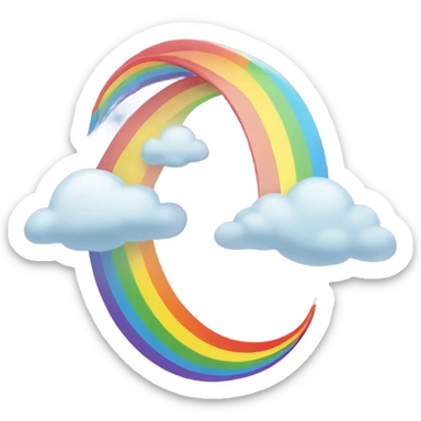 Rainbow and face sticker