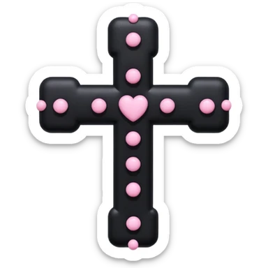 realistic 3d soft cute blackpink goth cross , no woman sticker