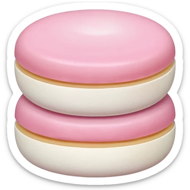 A soft round mochi cut in half, showing pink or red filling inside, white outer layer, smooth and pillowy texture, simple flat design, centered on transparent background. sticker