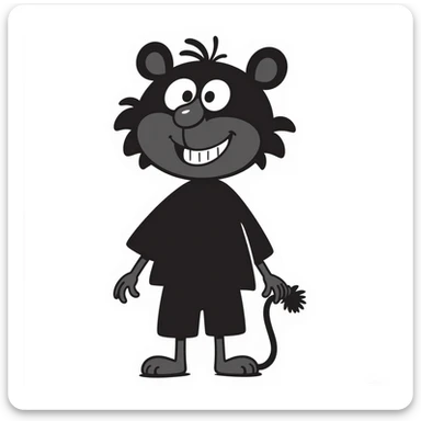 Madagascar Mort in a cute black doodle style sticker