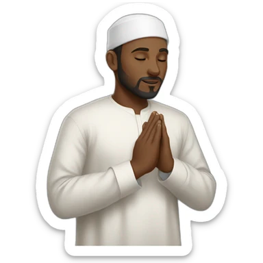 Muslim man praying black tuban sticker