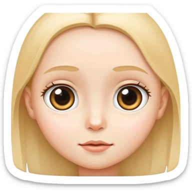 a child's face with big, bright eyes, simple and friendly sticker