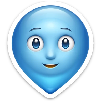 speech bubble with a blue teardrop sticker