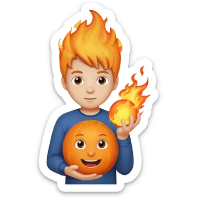 new kids style (dutch) groote vuurbal jonge sticker