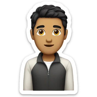 tan guy with black hair sticker