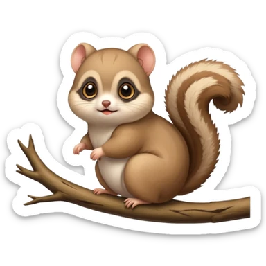 Fat and cute Japanese flying squirrel  sticker