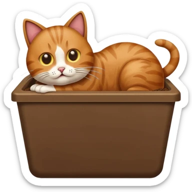 Cat pooping sticker