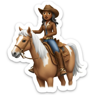 A cowgirl riding a horse  sticker