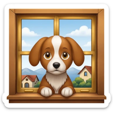 dog near window sticker