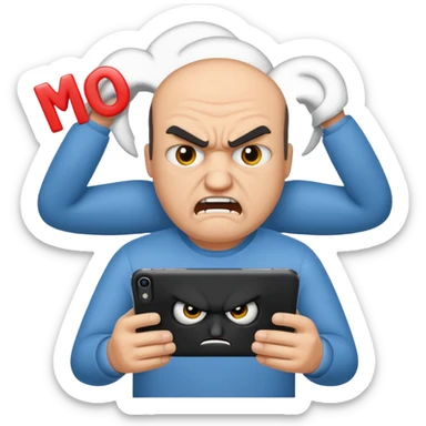 Big text "mopo" above and an angry man sticker