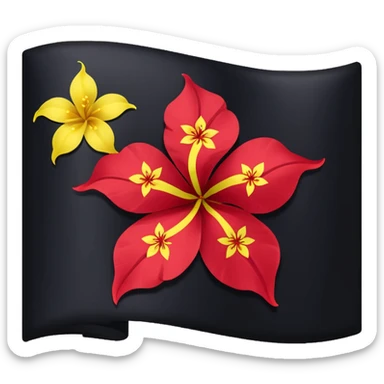 Black Hong Kong flag sticker
