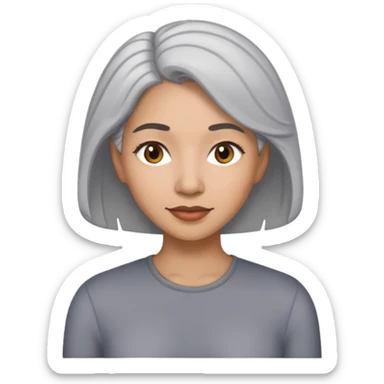 Femme métisse cheveux gris  sticker