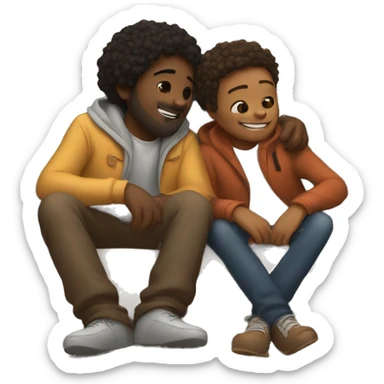 cozy moment between friends sticker