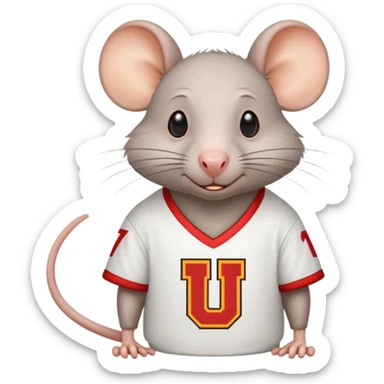Ugly rat wearing a white jersey that says Tkachuk sticker