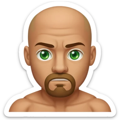 Green eyes caucasian boxer bald goatee sticker