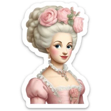 Dainty floral soft pink marie antoinette painting sticker
