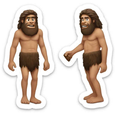 caveman with wooden wheels sticker