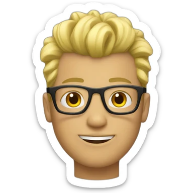 guy with glasses and blonde mohawk sticker