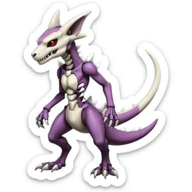 Shiny Badass Edgy Dark Evil Spectral Dusky Spooky Skeletal Cool Hot Stylish Handsome Marowak-Darkrai-Genesect-Fakémon-fusion (full body) sticker