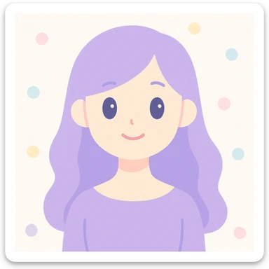 lady with long purple hair, stylish, elegant, clear facial features, modern look sticker