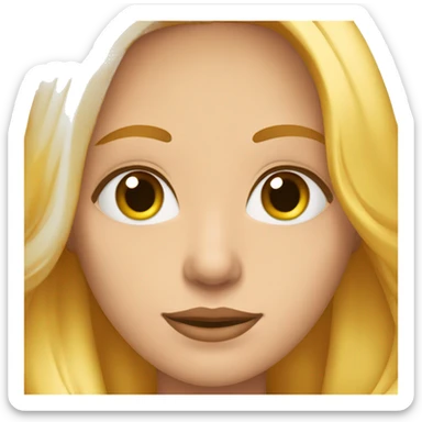 una chica pelirroja, pelo largo, con ojos color miel y piel blanca sticker