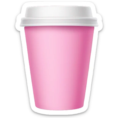 Pink disposable coffee cup sticker
