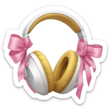 Headphones with pink bows sticker