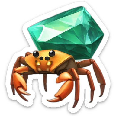 fiddler crab with a diamond pickaxe from minecraft sticker