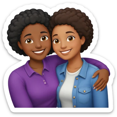 Black lesbian couple sticker