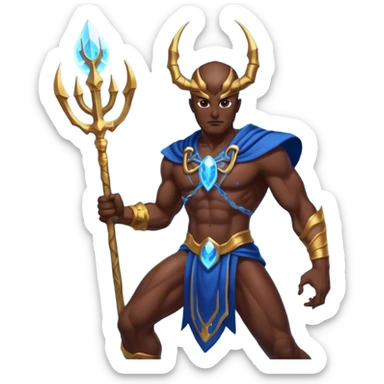 spider god with Poseidon trident sticker