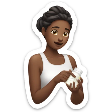 girl putting on moisturiser  sticker