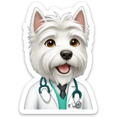 west highland terrier doctor sticker