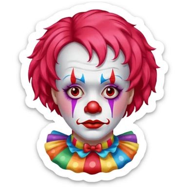 red glitter clown retarded sticker