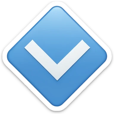 A blue square with a white cartoony checkmark in the middle. The image should be 2d sticker