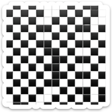 pure 8x8 checkerboard pattern with alternating black and white squares only, absolutely nothing else sticker