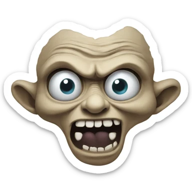 A troll face with creepy eyes sticker