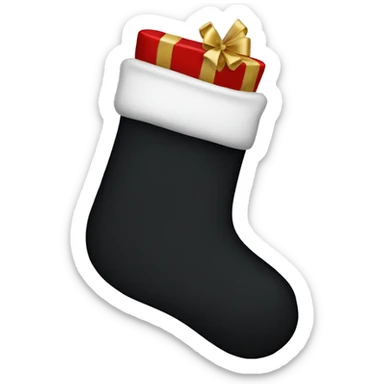plain black christmas stocking  sticker