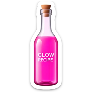 Glow watermelon Pink bottle with the text Glow Recipe on sticker