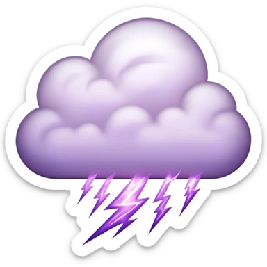 cloud with pale purple lightning sticker