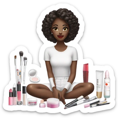 White Makeup kit and a girl sticker
