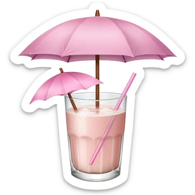coconut drink with light pink umbrella sticker