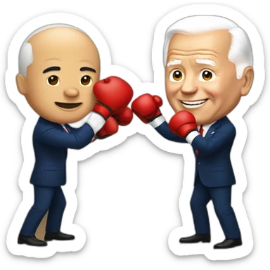 President Xi and Joe Biden boxing sticker
